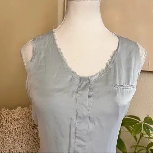 GO BY GO SILK Linen Silk Blend Dress Waist Tie Vacation Lightweight Travel Sz S Gray