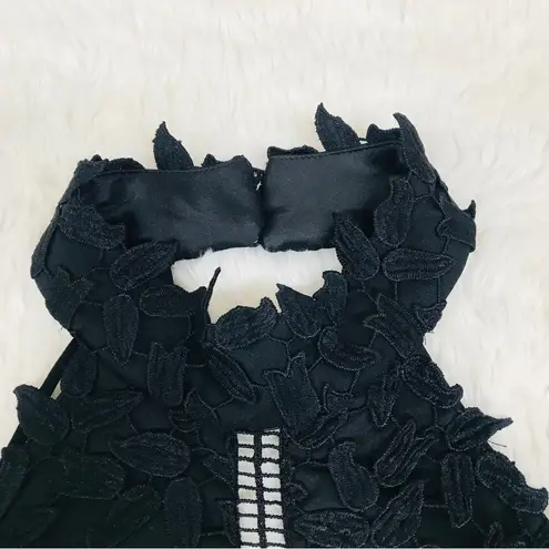 Bardot Black Lace Halter Midi Dress Party Cocktail Formal Sheer Size 6 Small New