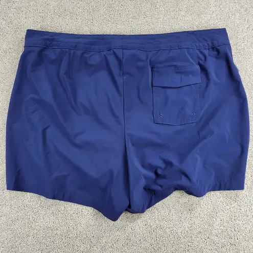 Lands'End  Womens Board Swim Shorts 20 Blue Drawstring Stretch Pool Beach Summer