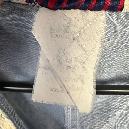 Vintage Donkenny Chambray Vest Floral Patchwork Cottagecore (M/L) Blue Size L