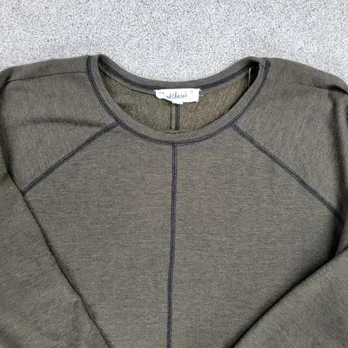 Cloud Chaser Sweater Dress Womens 2X Brown Olive Seamed A-line Pull On Midi