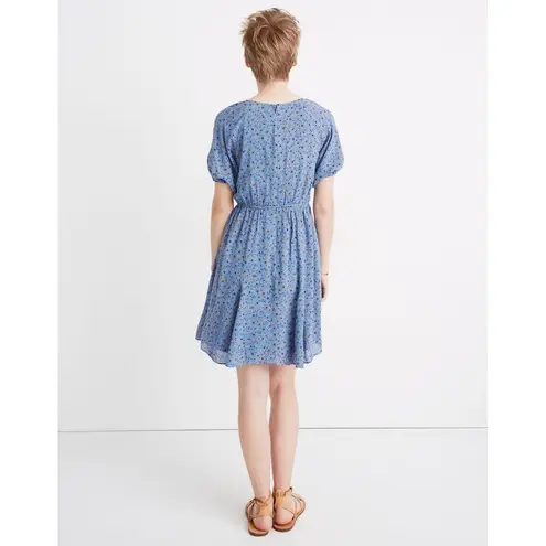 Madewell  Tassel-Tie Mini Dress in Calico Floral Blue Size 6 Summer Coquette Girl