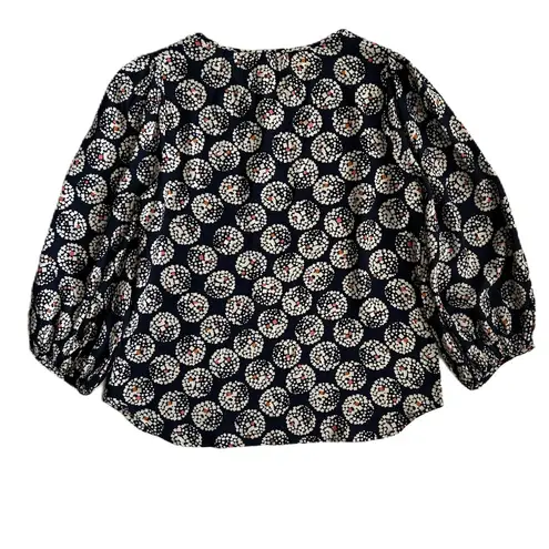 Maeve Anthropologie Women’s Blue Confetti Ball Puff Sleeve Blouse Size 2