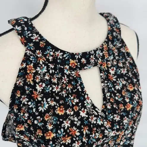 Stitch Fix The General Good Stitch & Fix Womens Halter Top Floral Mesh Black Size XXL