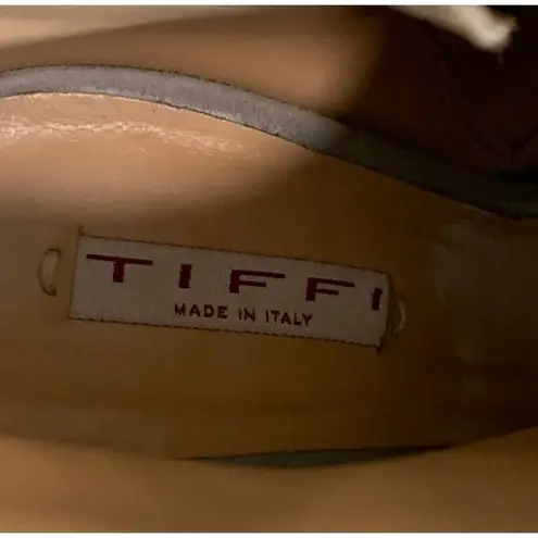 Tiffany Designs Gray Fringe Ankle Bootie Italian Designer Boot SIZE 6 Stiletto Western $345 NEW