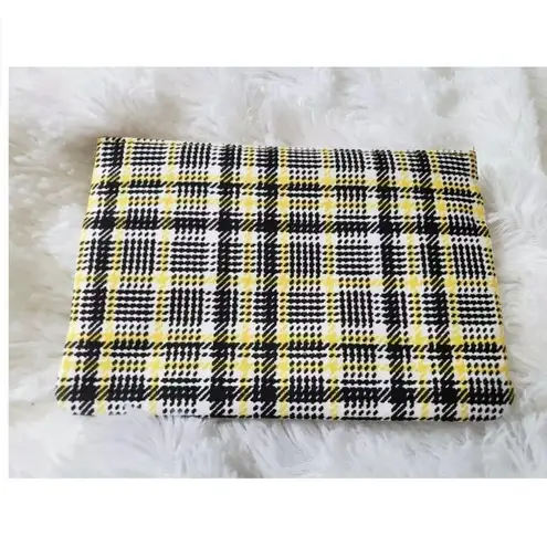 Ipsy Yellow Black Checkered 90s Glam Bag Makeup Bag - New!
