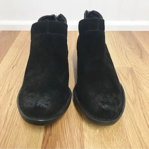 BORN Kerri Black Suede Low Cut Ankle Boot Bootie Distressed Leather Size 6 New Black