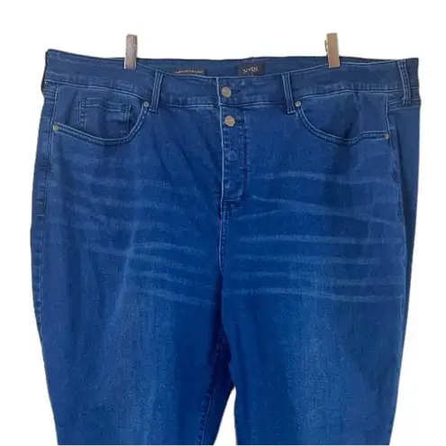 NYDJ Marilyn Straight Leg Crop Snap Closure Medium Wash Women’s Plus Size 24W