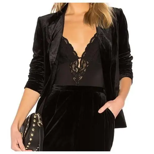 Yumi Kim Trail Blazer Velvet One-Button Jacket Women’s size Small Black