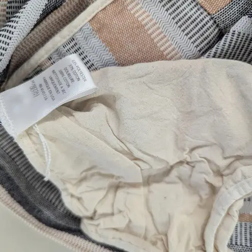 RTR sz2 Rosetta Getty Apron Wrap Halter Top Tan Black Jacquard Stripe Sleeveless White Size 2