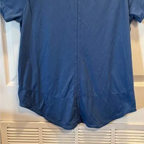 Tangerine Women's Activewear L Turkish Blue Rouche Shirt