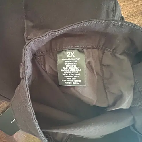 American Bazi Los Angeles Cargo Wide Leg Black Pants Zipper Pockets 2X Gorpcore