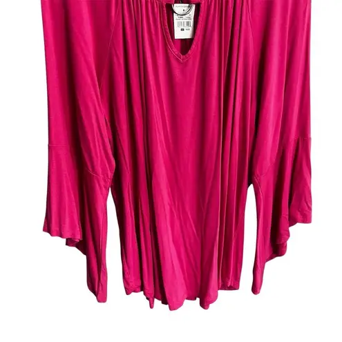 Ashley Stewart Pink Size 18/20 3/4 Flare Sleeve Top Pullover Whimsical