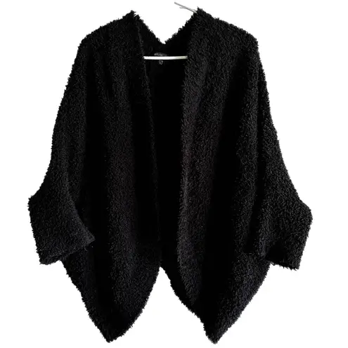Barefoot Dreams Cozychic Shrug Knit Sweater Open Cozy Carbon Black L/XL