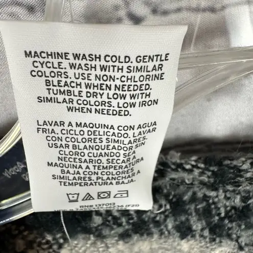 Woolrich Women’s Poncho Shawl Buffalo Plaid Fringe Cream & Black One Size NWT