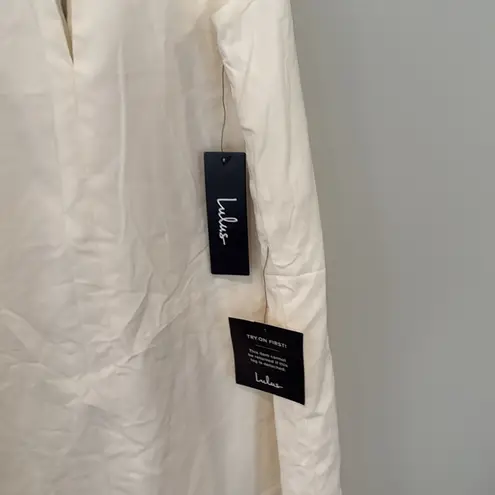 NWT Lulu's cream shift dress with brass details size medium