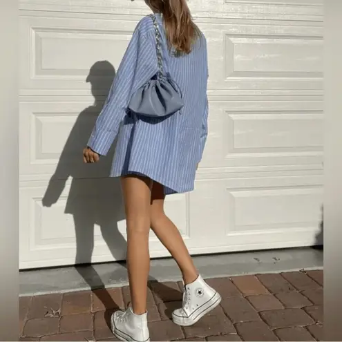 Jules Kae Brea pouch vegan leather in sapphire blue mini Bag with gold chain NEW