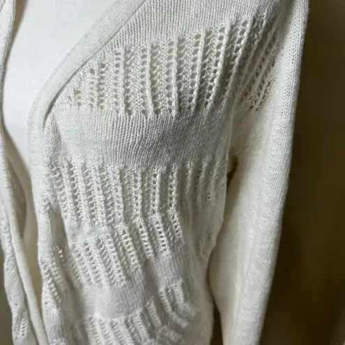 Anthropologie  Moth Open Weave Hooded Longline Cardigan Sweater - size Medium