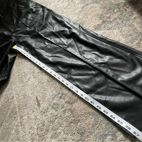 ZARA  Black Vegan Leather Rocker Chick Grunge Overall Jumpsuit Medium