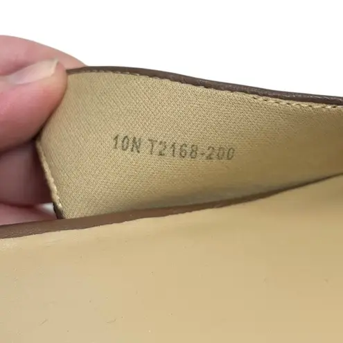 Trotters “Dea” Womens Size 10N Narrow Brown Woven Leather Slingback Buckle Pumps