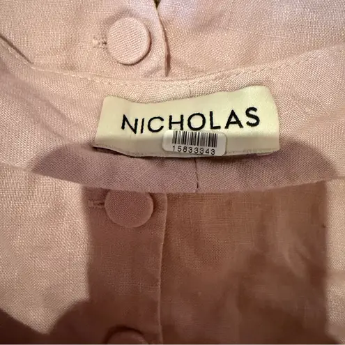 Nicholas Nia Halter Vest Top Light Pink Tie Back Women’s Size 6 Cropped Button