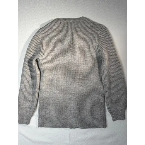Evereve Harlow Zipper Cardigan Grey Ribbed Knit Long Sleeve Pockets XS NEW W/TAG