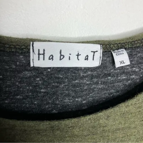 Habitat green & gray long sleeve shirt women’s size XL cozy casual boho