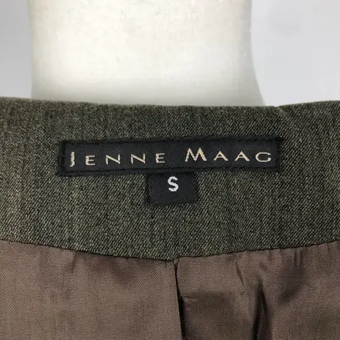 Vintage Jenne Maag Equestrian Wool Blend Blazer with Leather Trim Small