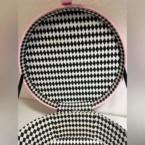 Pink Vinyl Carry On Makeup Travel Handle 11" Suitcase Retro Floral Bag Quaint