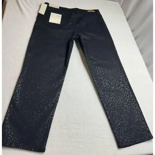 Soft Surroundings NWT Ultimate Denim Jeans Black Leopard Size 14 Straight
