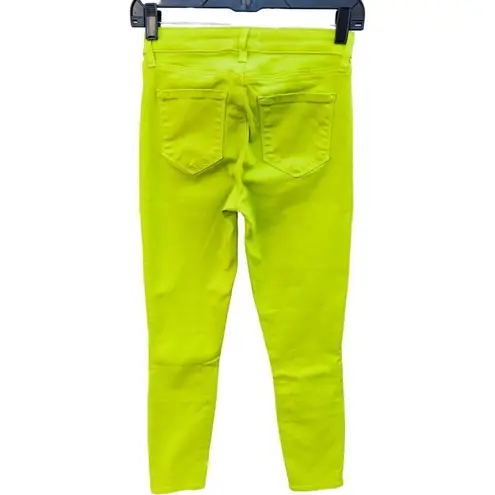 L'Agence NWT  Womens Size 25 Margot High-Rise Ankle Skinny Neon Green Jeans