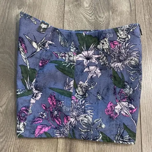 FOX Racing Exotic High Waist Blue Foral Shorts Size 3