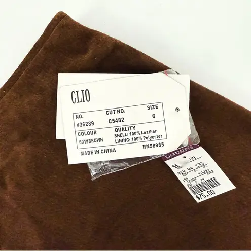 Vintage Deadstock Genuine Suede Skirt in Brown | 29” Size M