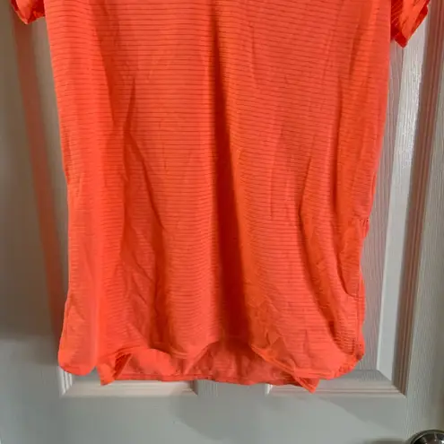 Bcg Orange V Neck Side Slit Short Sleeve T-Shirt S