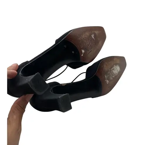 Stuart Weitzman  5B Black Suede Heels Womens Size 5 Elegant Square Toe Straps - Image 6