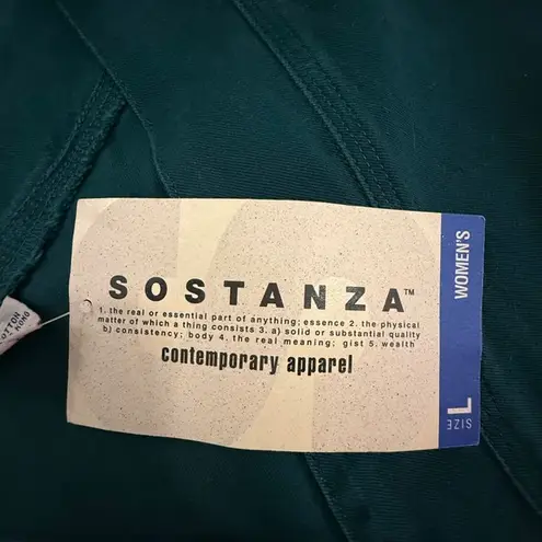 Western Cotton Button Front Shirt L Green V