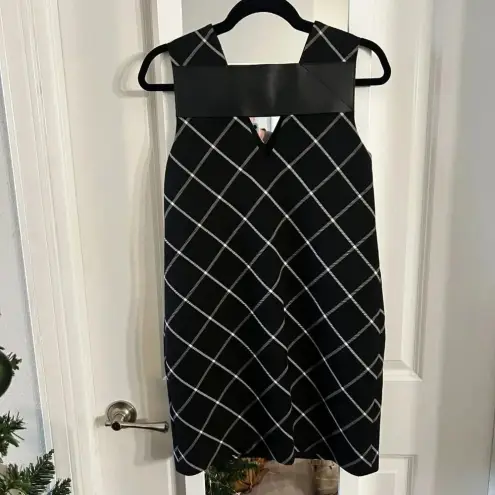 Rag and Bone  Phoebe Shift Genuine Leather Dress Size 0 Color Black White