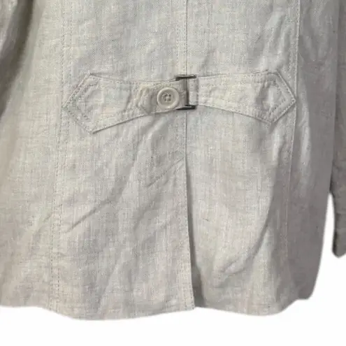 Studio Works Linen Blend Blazer Women’s Size Large Minimalist Tan Natural Beige