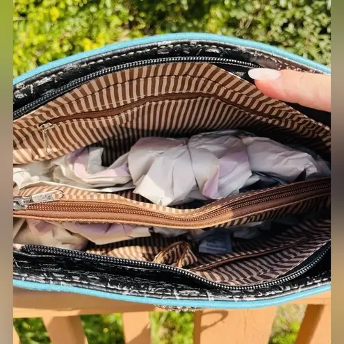 Turquoise Rhinestone Skull Concealed Carry Handbag Studded Leather Purse Blue