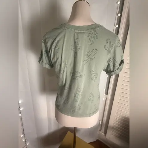 Electric Pink Women’s Cactus Print Tee – Size Small