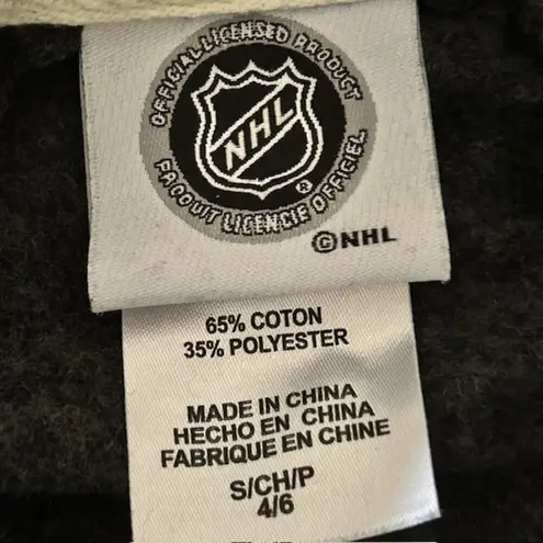 Pittsburgh Penguins NHL Hoodie Sweatshirt Womens Small Black Gold Licensed Retro