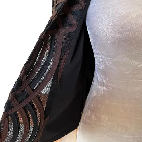 Vintage Talk of the Walk Mesh Ribbon Blazer M Gorgeous Details New Black Size M