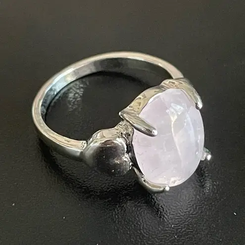 Amethyst Ova purple silver ring size 8.5