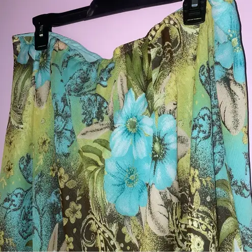 Lane Bryant  18/20 Maxi Skirt Tropical Floral Paisley Boho Pull On