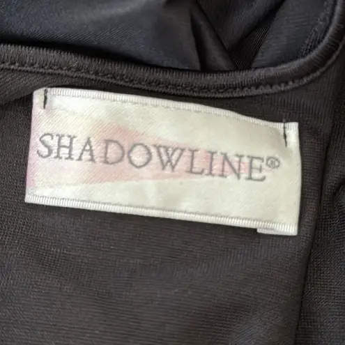 Shadowline Silhouette Black Lace Bodice Sheer Maxi Nightgown Slip Dress Size L