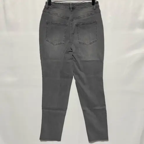 New Girl With Curves Raw Hem Ankle Length Girlfriend Jeans Gray Wash Size 4