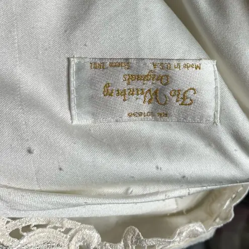 Vintage quilted lace satin robe alto image size s/m