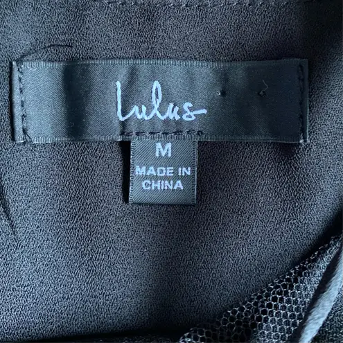 Lulus  Black Chiffon Spaghetti Strap Blouse Size Medium - Image 3