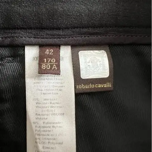 Roberto Cavalli Black Mid-Rise Cropped Skinny Leg Pants, Medium/IT42