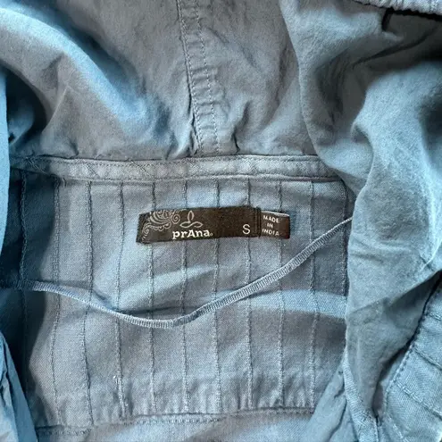 prAna Farin Pullover Nickel Blue Long Sleeve Hooded Small Womens S